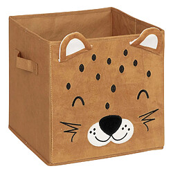 Atmosphera Boîte de rangement enfant design velours DOUCEUR - L. 29 x l. 29 cm