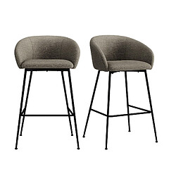 Moloo Lot de 2 fauteuils de bar - Taupe