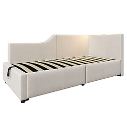 KOMHTOM canapé-lit 90x190 cm - Beige pas cher