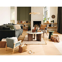 Atmosphera Ensemble de 3 paniers en simili cuir - Marron