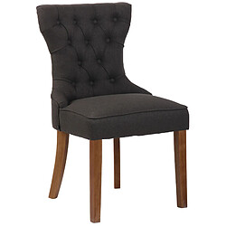 decoshop26 Chaise Chesterfield Velours - Gris Foncé