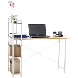 Decoshop26 Bureau d'appoint rétro - Blanc