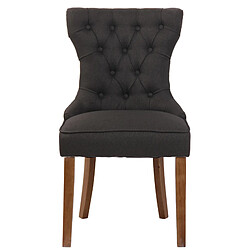 decoshop26 Chaise Chesterfield Velours - Gris Foncé