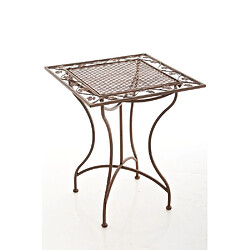Decoshop26 Table de jardin ronde - Marron pas cher
