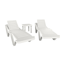 Resol Ensemble Chaise Longue Blanc