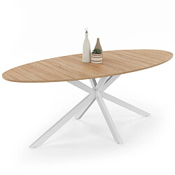 Idmarket MARKET Table ALIX - 200 cm - Bois et Blanc