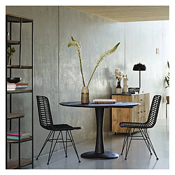 Moloo BANGALORE-Table repas ronde 4 personnes 120 cm en bois massif noir