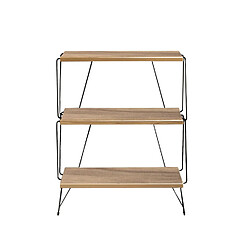 Toilinux Etagère ouverte design industriel en bois et métal - Marron