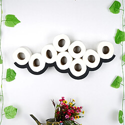 Toilinux Etagère nuage pour WC en bois - Noir