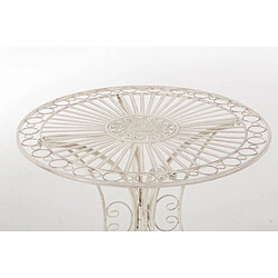 Decoshop26 Table de jardin ronde - Crème