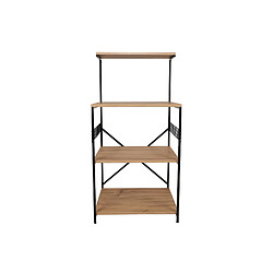 Toilinux Etagère métal et bois pour cuisine - Marron et noir