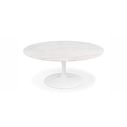 ICONIK INTERIOR Table à manger ronde - 110 cm - Marbre - Tulip Marbre