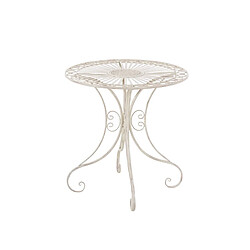 Decoshop26 Table de jardin ronde - Crème