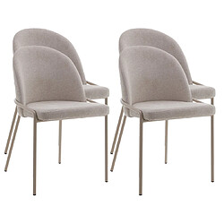 Avis Lisa Design Imelda - lot de 4 chaises - en tissu - beige