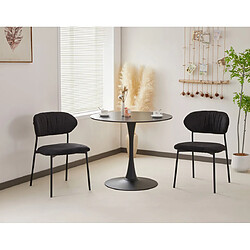 Lisa Design Rosita - lot de 4 chaises - en tissu - gris anthracite