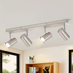 NETTLIFE 4 Spots Plafond GU10 Modernes - Nickel