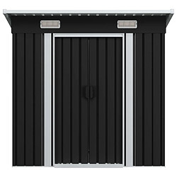 Helloshop26 Abri de jardin cabane cabanon maison de stockage remise extérieur hangar outils robuste acier anthracite 02_0022216