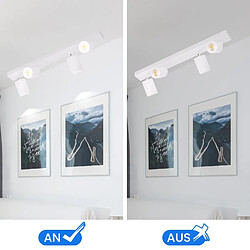 Nettlife Spot plafond 4 lampes - Blanc pas cher