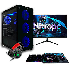 NitroPC Pack Gold v2 PC gamer complet - AMD Ryzen 5 5600X - RX 6600 - 16 Go RAM - 1 To M.2 SSD - Windows 11 - Ecran 24" FullHD