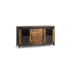 Giner y colomer Buffet industriel bois métal - Noir