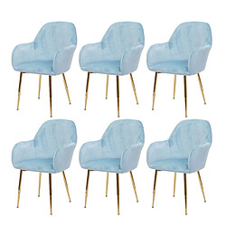 decoshop26 Chaises rétro velours menthe - Pieds dorés