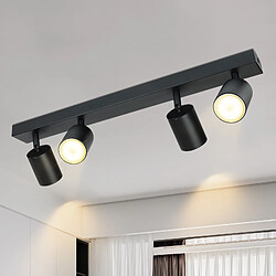 Nettlife Plafonnier LED 4 Spots Noir