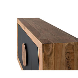 Giner y colomer Buffet 4 portes en bois d'acacia - Noir pas cher