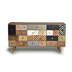 GINER Y COLOMER Buffet En Bois De Manguier Et Détails Multicolores