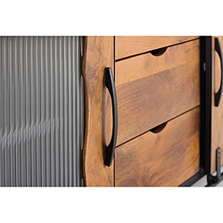 Giner y colomer Buffet industriel bois métal - Noir pas cher