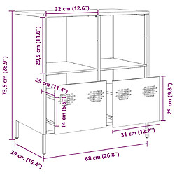 vidaXL Buffet haut 73,5 cm - Rose pas cher