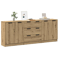 vidaXL Buffets 3 pcs - Chêne artisanal