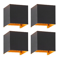 NETTLIFE 4 Appliques LED Noires