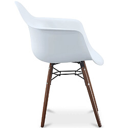 ICONIK INTERIOR Chaise de salle à manger - Design scandinave - Pieds en bois foncé - Nordika Gris clair pas cher