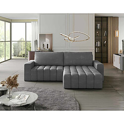 BESTMOBILIER Cordova Canapé d'Angle 4 Places - Gris Clair