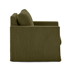 Lisa Design Serena Fauteuil Velours Côtelé - Vert Kaki