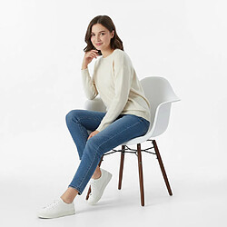 Avis ICONIK INTERIOR Chaise de salle à manger - Design scandinave - Pieds en bois foncé - Nordika Gris clair