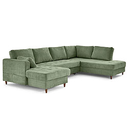 Lisa Design Anna - canapé panoramique d'angle droit 7 places convertible avec coffre en velours pas cher
