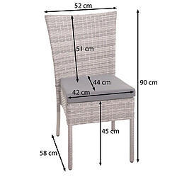 Decoshop26 Ensemble jardin polyrotin - Gris-Marron