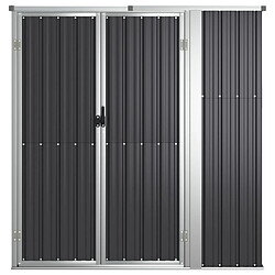 Helloshop26 Abri de jardin cabane cabanon maison de stockage remise extérieur hangar outils robuste 161 x 89 x 161cm acier galvanisé anthracite 02_0022409