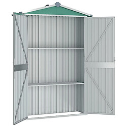 Helloshop26 Abri de jardin cabane cabanon maison de stockage remise extérieur hangar outils robuste 116 x 45 x 175 cm acier galvanisé vert 02_0022343