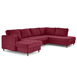 Lisa Design Anna - canapé panoramique d'angle droit 7 places convertible avec coffre en velours pas cher