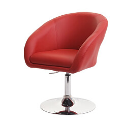 decoshop26 Chaise pivotante - Rouge PVC