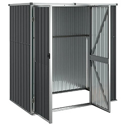 Helloshop26 Abri de jardin cabane cabanon maison de stockage remise extérieur hangar outils robuste 161 x 89 x 161cm acier galvanisé anthracite 02_0022409