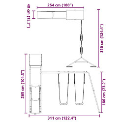 vidaXL Aire de Jeux Bois Douglas pas cher