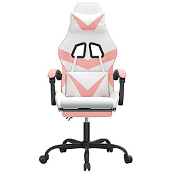 Avis vidaXL Chaise de Jeu avec Repose-pied - Blanc/Rose