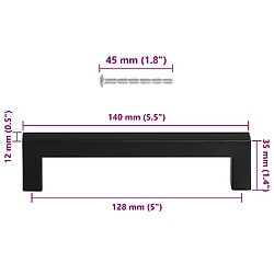 vidaXL Poignées d'armoire 10 pcs - Noir pas cher