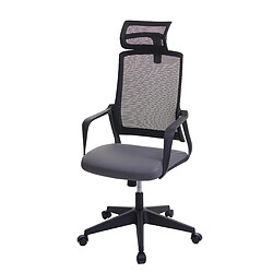 Decoshop26 Fauteuil de bureau mesh - Gris