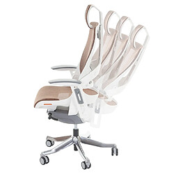 Decoshop26 Fauteuil de bureau ergonomique pivotant - Marron