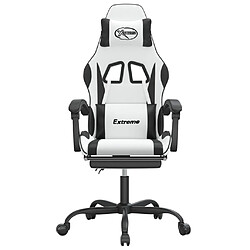 Avis vidaXL Chaise de jeu et repose-pied - Blanc/Noir