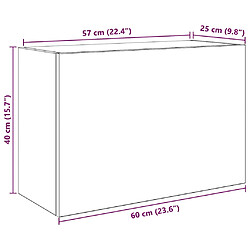 vidaXL Armoire murale - Sonoma gris pas cher